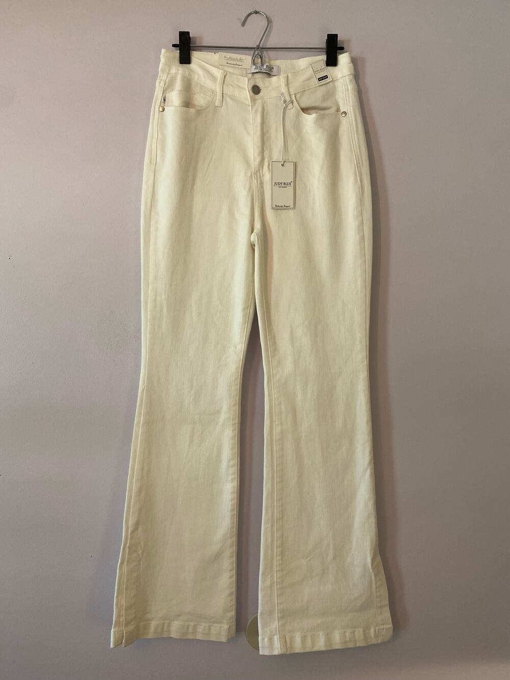 NWT Judy Blue White High Waist Slim Boot Jeans Cotton Blend Stretch size 7 / 28